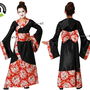 Déguisement Kimono de Geisha Noir pour Fille - Costume Asiatique Enfant Taille 10-12 Ans - Composition: Polyester