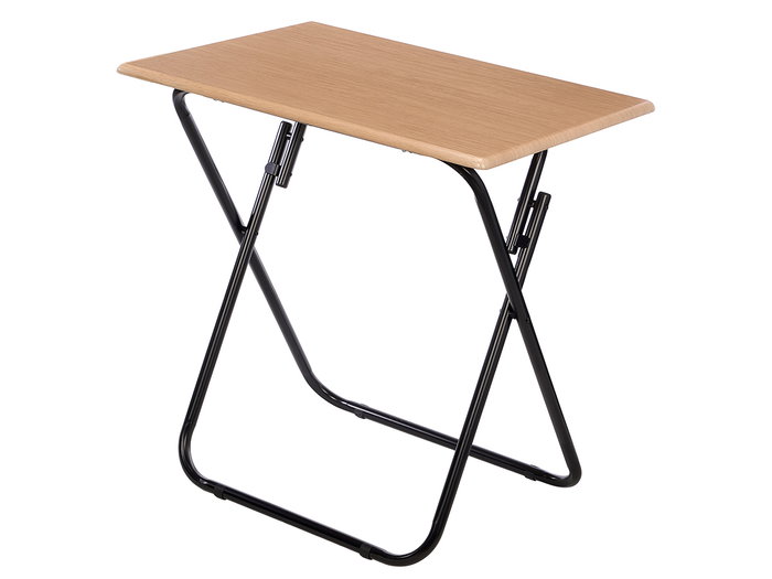 Giftdecor Table pliante naturelle avec pieds noirs