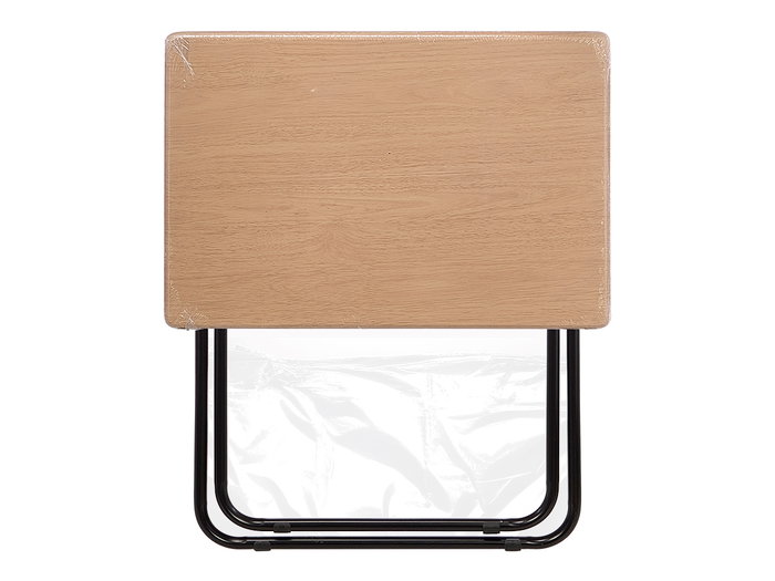 Giftdecor Table pliante naturelle avec pieds noirs