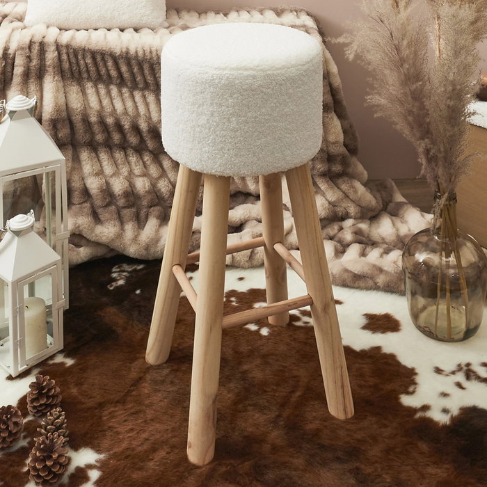 Home Deco Factory Tabouret de bar blanc Freya Home Deco Factory Tabouret de bar blanc Freya