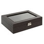 Boîte à bijoux Home ESPRIT Brun foncé Polyuréthane Verre Acier Bois MDF 30 x 20 x 8 cm