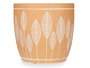 Ibergarden Pot de fleurs Terracotta Feuilles Rond 13,5x13 cm Marron Ciment (Set de 8)