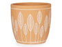 Ibergarden Pot de fleurs Terracotta Feuilles Rond 13,5x13 cm Marron Ciment (Set de 8)