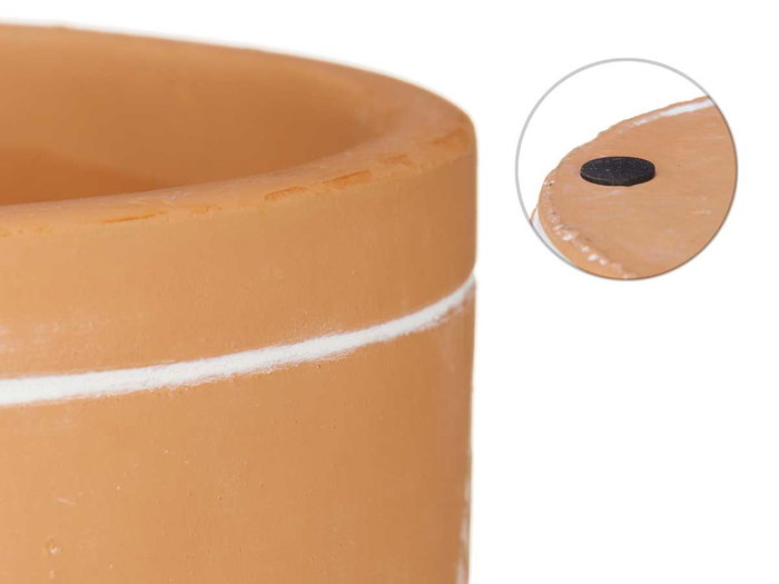 Ibergarden Pot de fleurs Terracotta Feuilles Rond 13,5x13 cm Marron Ciment (Set de 8)