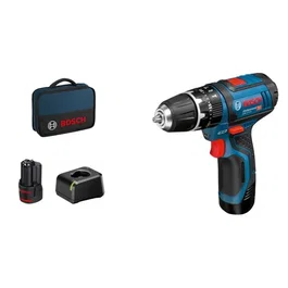 Bosch Professional GSB 12V-15 Perceuse-visseuse à percussion avec 2 batteries 2,0Ah et chargeur AL 12V-20