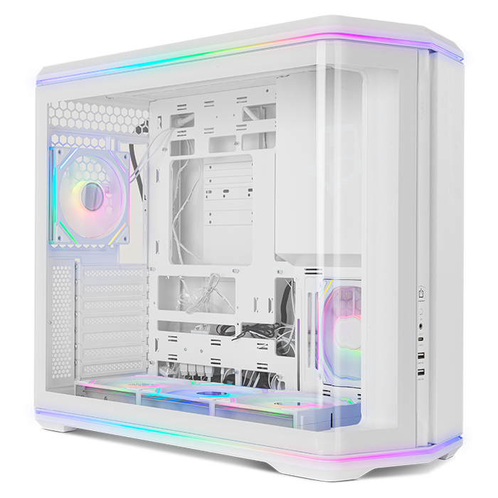 Nox Hummer Anvil Boîtier PC Gaming Midi Tower ATX Panneau en Verre Courbé ARGB Blanc Nox Hummer Anvil Boîtier PC Gaming Midi Tower ATX Panneau en Verre Courbé ARGB Blanc