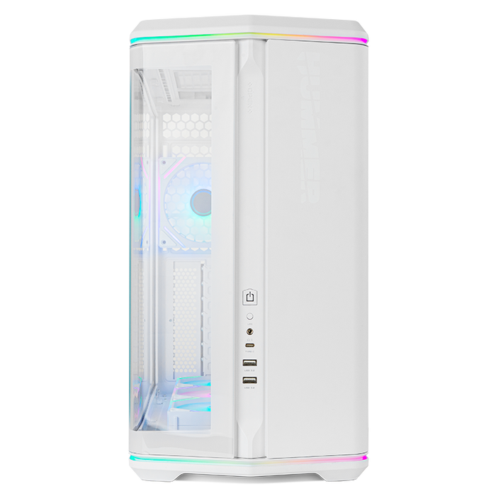 Nox Hummer Anvil Boîtier PC Gaming Midi Tower ATX Panneau en Verre Courbé ARGB Blanc Nox Hummer Anvil Boîtier PC Gaming Midi Tower ATX Panneau en Verre Courbé ARGB Blanc