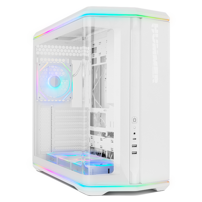 Nox Hummer Anvil Boîtier PC Gaming Midi Tower ATX Panneau en Verre Courbé ARGB Blanc Nox Hummer Anvil Boîtier PC Gaming Midi Tower ATX Panneau en Verre Courbé ARGB Blanc