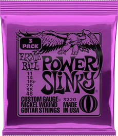 ERNIE BALL Jeu de cordes électrique Slinky Purple 11-48 Tripack (3)