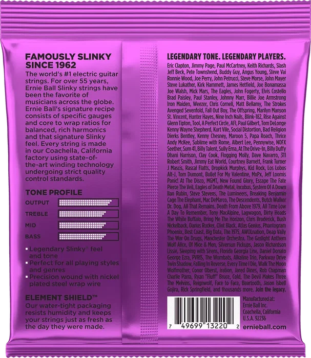 ERNIE BALL Jeu de cordes électrique Slinky Purple 11-48 Tripack (3)