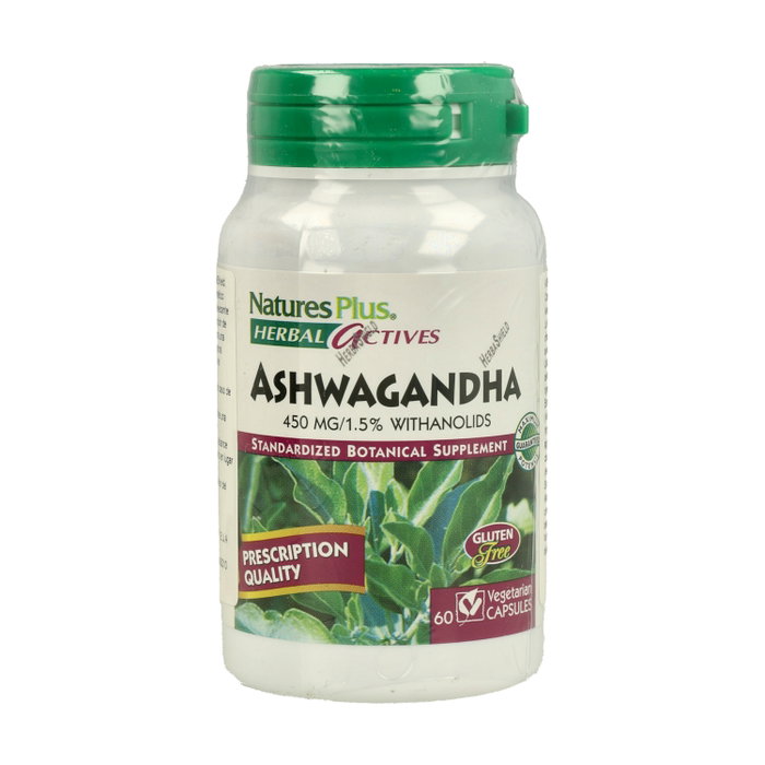 Natures Plus Ashwagandha Racine 450 mg Herbal Actives 60 Capsules