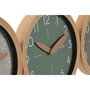 Horloge Murale Home ESPRIT Marron Vert Gris polystyrène 30 x 4 x 30 cm (3 Unités)