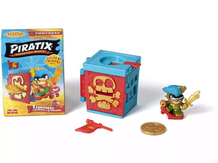 Magic Box - Piratix Golden Treasure - Forteresse pirate et coffre au trésor - Jeu de construction - À partir de 36 mois