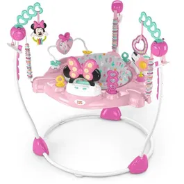 Disney Baby Minnie Siege Sauteur et Aire d'Éveil Évolutif Pivotant 360° avec 10 Jouets - Centre d'Activités Électroniques, Lumière, Sons - Cadeau Bébé