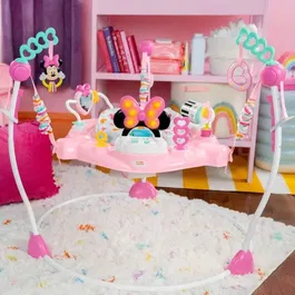 Disney Baby Minnie Siege Sauteur et Aire d'Éveil Évolutif Pivotant 360° avec 10 Jouets - Centre d'Activités Électroniques, Lumière, Sons - Cadeau Bébé
