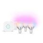 Philips Hue Kit de démarrage Bridge Blanc et Couleur - 1 Bridge + 3 Spots LED GU10 Intelligents + Commutateur Variateur