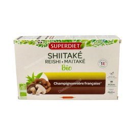 SUPERDIET Shiitaké, Maitaké, Reishi Bio 20 ampoules de 10ml