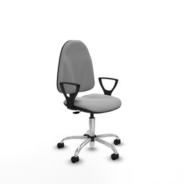 PIQUERAS Y CRESPO Chaise de bureau Algarra, similicuir gris clair, mécanisme contact permanent