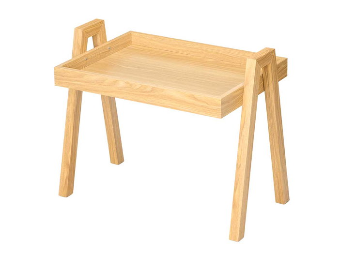 Giftdecor Table d'appoint naturelle pattes en bois MDF marron 48x7,5x35 cm (Set de 4)