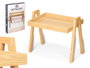Giftdecor Table d'appoint naturelle pattes en bois MDF marron 48x7,5x35 cm (Set de 4)