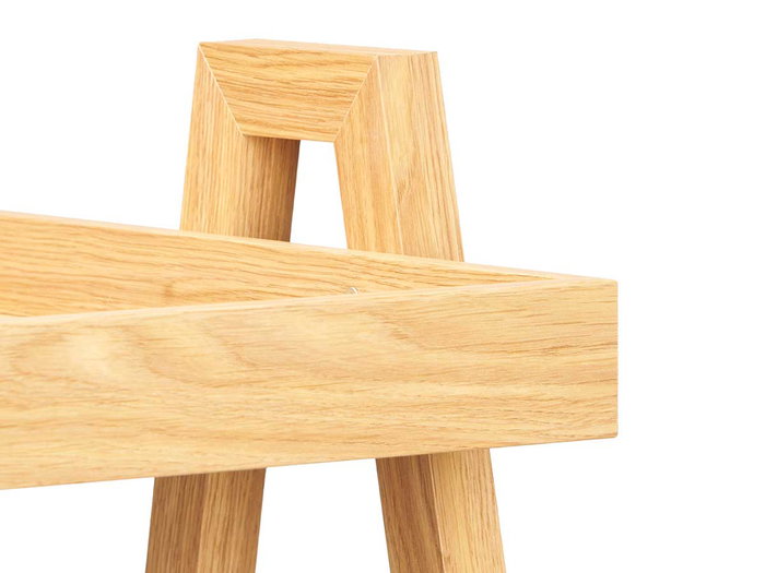 Giftdecor Table d'appoint naturelle pattes en bois MDF marron 48x7,5x35 cm (Set de 4)