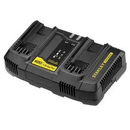 STANLEY FATMAX - Double chargeur 18V 4A rapide SFMCB24-QW - Compatible avec toutes les batteries V20 - Charge simultanée 2 batteries lithium-ion