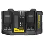 STANLEY FATMAX - Double chargeur 18V 4A rapide SFMCB24-QW - Compatible avec toutes les batteries V20 - Charge simultanée 2 batteries lithium-ion