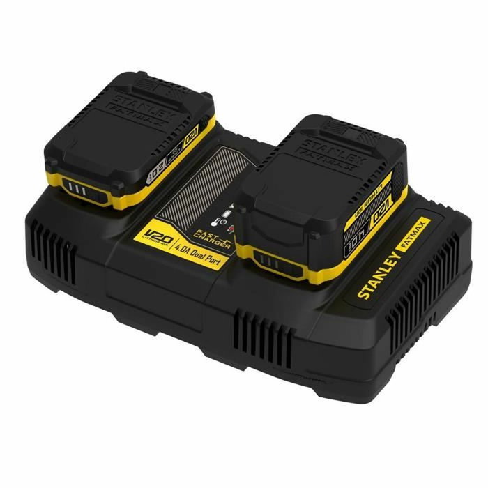 Stanley Fatmax SFMCB24-QW Double chargeur 18V 4A rapide pour batteries V20 Stanley Fatmax SFMCB24-QW Double chargeur 18V 4A rapide pour batteries V20