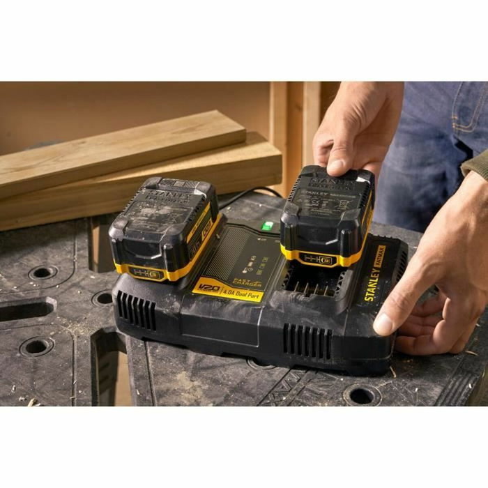 Stanley Fatmax SFMCB24-QW Double chargeur 18V 4A rapide pour batteries V20 Stanley Fatmax SFMCB24-QW Double chargeur 18V 4A rapide pour batteries V20