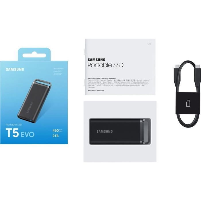Disque Dur Externe Samsung T5 EVO 2,5" 2 TB SSD Disque Dur Externe Samsung T5 EVO 2,5" 2 TB SSD