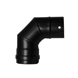 WOLFPACK LINEA PROFESIONAL Coude Vitrifié 90° Ø80 mm pour Poêle à Granulés Noir