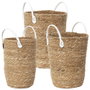 Home Deco Factory Jeu de 3 paniers avec anses MIRAGE
