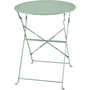 ELORA Set bistrot de jardin - Table pliante ronde 60 cm + 2 chaises pliantes - Acier thermolaqué vert - Ensemble repas extérieur pour 2 personnes