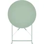 ELORA Set bistrot de jardin - Table pliante ronde 60 cm + 2 chaises pliantes - Acier thermolaqué vert - Ensemble repas extérieur pour 2 personnes
