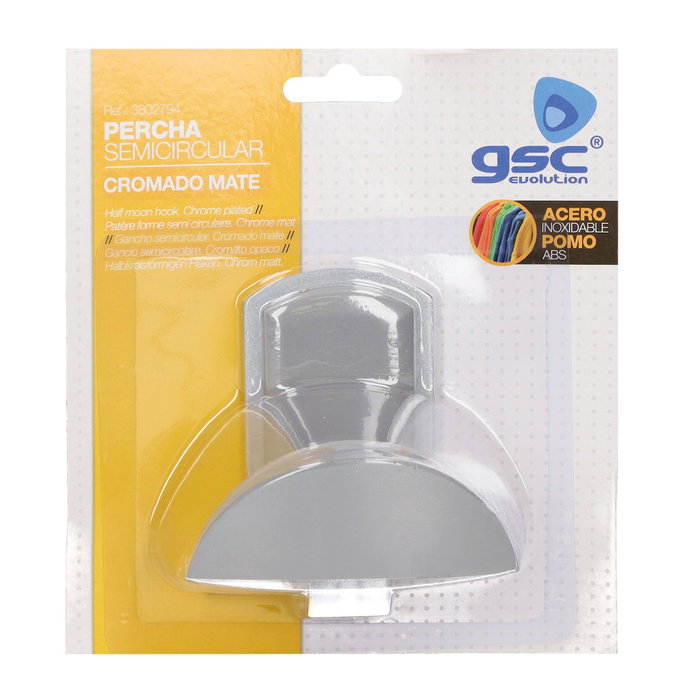 GSC Evolution Percha en acier inoxydable avec pomo ABS chromé 45x84mm GSC Evolution Percha en acier inoxydable avec pomo ABS chromé 45x84mm