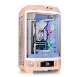 Thermaltake The Tower 300 Peach Fuzz Micro Tour Boîtier PC Gaming, Acier SPCC et Verre Trempé, USB-A et USB-C