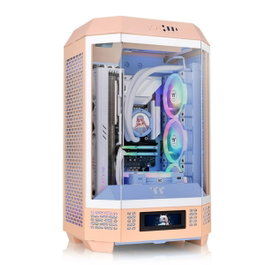 Thermaltake The Tower 300 Peach Fuzz Micro Tour Boîtier PC Gaming, Acier SPCC et Verre Trempé, USB-A et USB-C