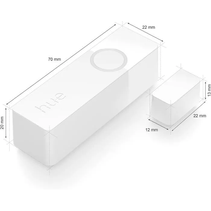 Philips Hue Secure - Capteur de contact intelligent pour porte ou fenêtre - Alerte dans l'application - Pack de 2 - Blanc Philips Hue Secure - Capteur de contact intelligent pour porte ou fenêtre - Alerte dans l'application - Pack de 2 - Blanc