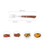 ORYX Tenedor Montana Chuletero Acero Inoxidable 9 cm, Mango Madera (Pack de 3)