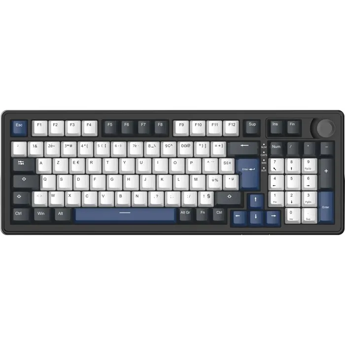 The G-Lab KEYZ Elite 400 HE Clavier gamer magnétique 96% AZERTY RGB - Switchs Hall Effect - PBT double injection - Noir et bleu The G-Lab KEYZ Elite 400 HE Clavier gamer magnétique 96% AZERTY RGB - Switchs Hall Effect - PBT double injection - Noir et bleu