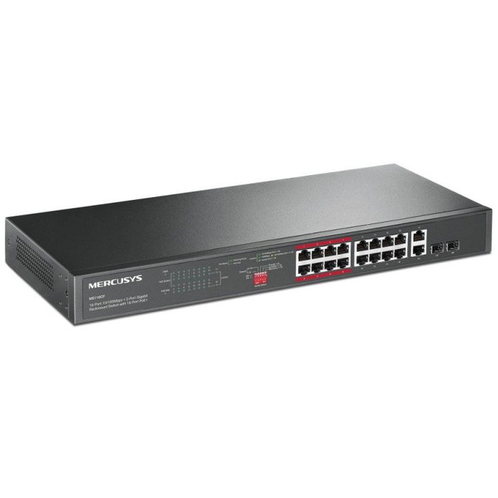 Mercusys MS118CP Switch Non Géré 18 Ports 16 PoE+ 2 Gigabit SFP Rack 1U Mercusys MS118CP Switch Non Géré 18 Ports 16 PoE+ 2 Gigabit SFP Rack 1U