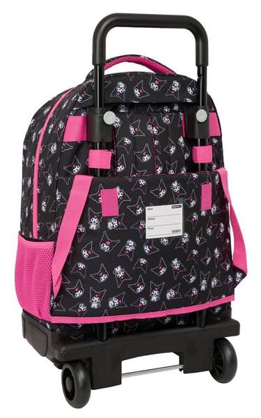 Safta Kuromi - Sac à dos à roulettes compact et amovible, grand modèle, dimensions 33x45x22 cm, pour enfants à partir de 3 ans
