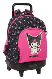 Safta Kuromi - Sac à dos à roulettes compact et amovible, grand modèle, dimensions 33x45x22 cm, pour enfants à partir de 3 ans