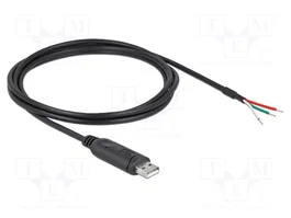 DELOCK Câble USB 2.0 vers RS232, 2m, Noir