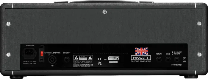 Hiwatt Leeds 50W Tête d'amplificateur guitare transistorisée avec réverbération et boucle d'effets noir