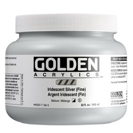 Golden Peinture Acrylique Heavy Body Plata Iridiscente (Fino) 946 ml