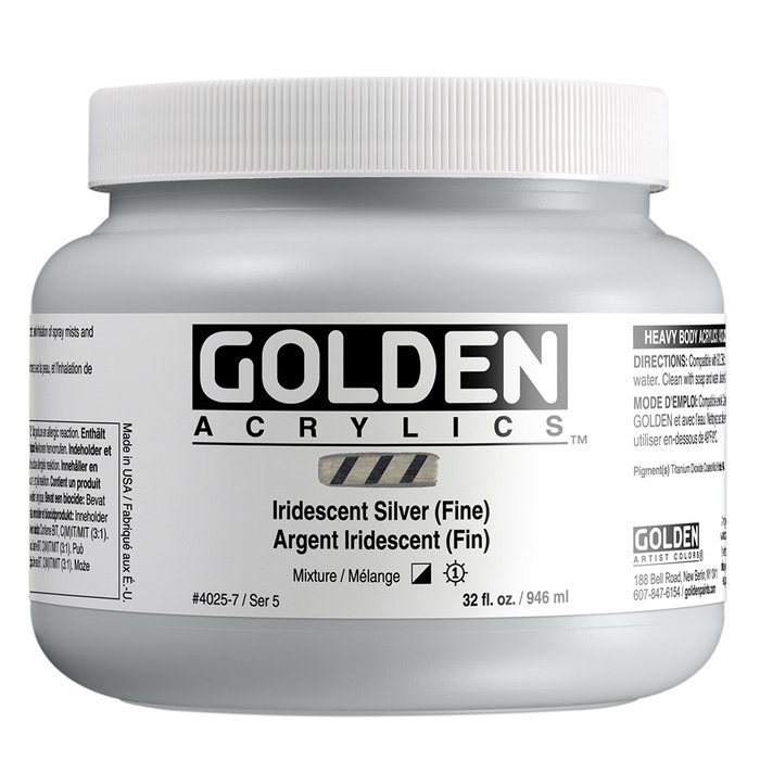 Golden Peinture Acrylique Heavy Body Plata Iridiscente (Fino) 946 ml Golden Peinture Acrylique Heavy Body Plata Iridiscente (Fino) 946 ml