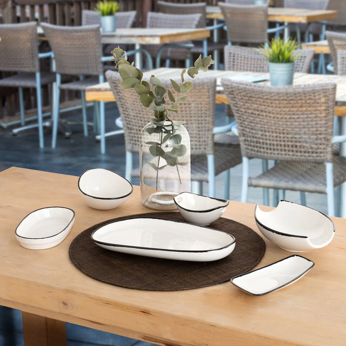 Plateau apéritif Ariane Vital Filo Blanc Noir Céramique Alumine 17,3 x 2,6 x 10 cm (8 Unités) Plateau apéritif Ariane Vital Filo Blanc Noir Céramique Alumine 17,3 x 2,6 x 10 cm (8 Unités)