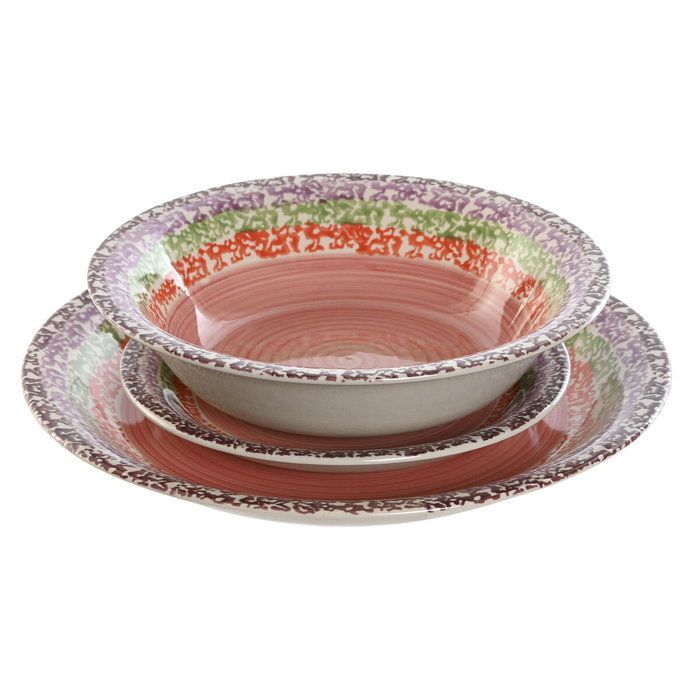 Home ESPRIT Assiettes ESPRIT Rose Grès 18 Pièces 27 x 27 x 2 cm Home ESPRIT Assiettes ESPRIT Rose Grès 18 Pièces 27 x 27 x 2 cm
