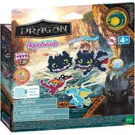 Aquabeads - Kit Dragons - 800 perles multicolores avec canevas, notice et attaches porte-clés - A partir de 4 ans